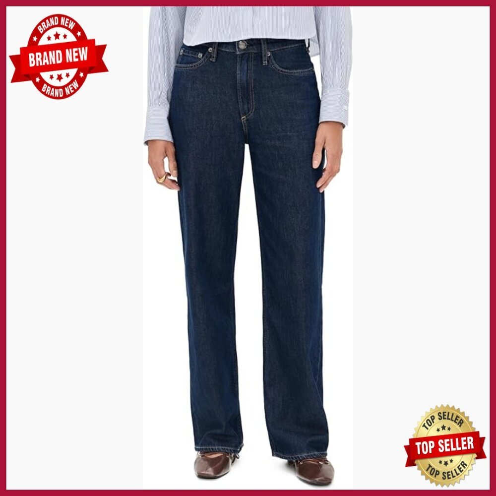 Featherweight Wide Leg Jeans, High Rise Straight Fit, Lightweight Denim